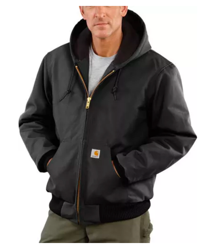 Men's Carhartt Duck Quilted Flannel-Lined Active Jacket in Black *CLOSEOUT*