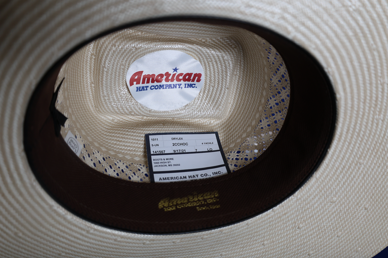 American 1011 Up North (UN) Crease & 4 1/4" RC Brim Drilex Sweatband Straw Hat