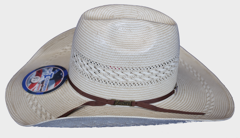 American TC8810 Minnick Crown 4 1/4" Cool Hand Luke Brim Drilex Sweatband Straw Hat