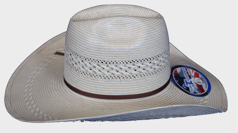 American TC8810 Minnick Crown 4 1/4" Cool Hand Luke Brim Drilex Sweatband Straw Hat