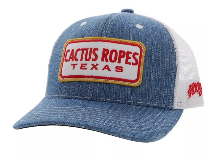 Hooey CR077 "Cactus Ropes" Denim/White Cap (CLOSEOUTS)