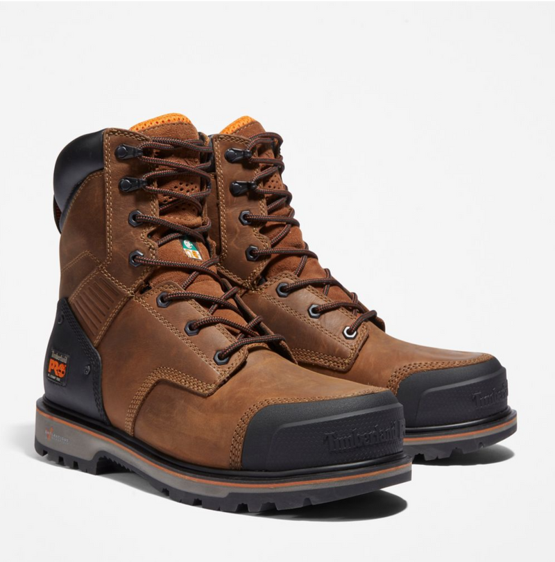 Men's TIMBERLAND PRO® TB0A29MU 8" Brown Ballast Lace-up Composite Toe Boot (CN Railroad Approved)