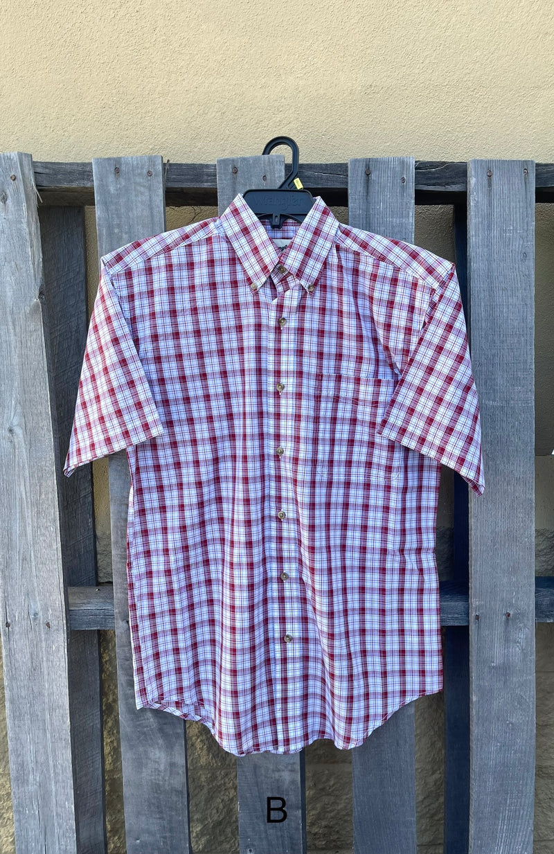 Men's Wrangler 112326408 Short Sleeve Plaid Western Shirt