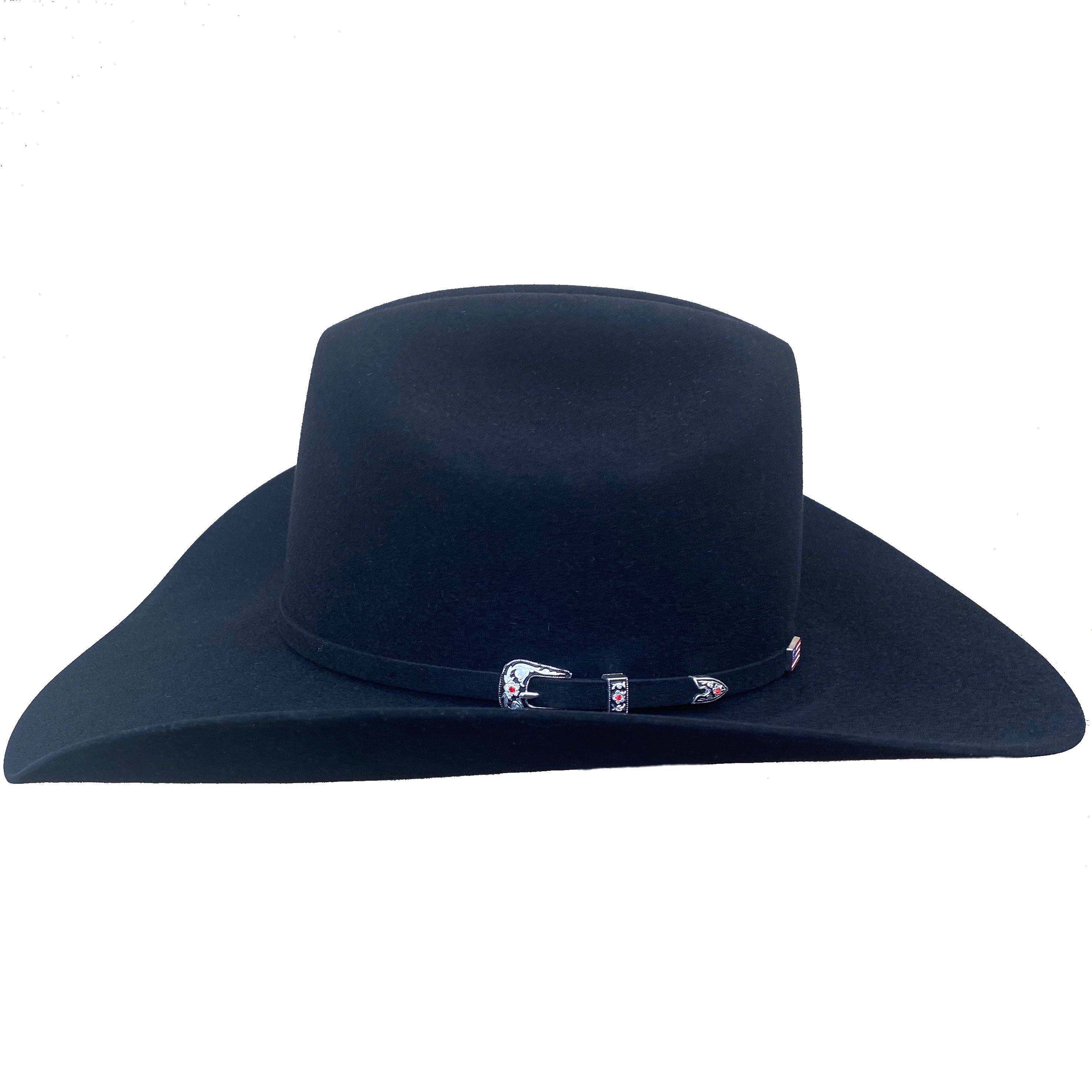 American Hat Company 7X Black Rancher Crease Crown and 4 1/4 Inch Rancher Crease Brim Felt Hat