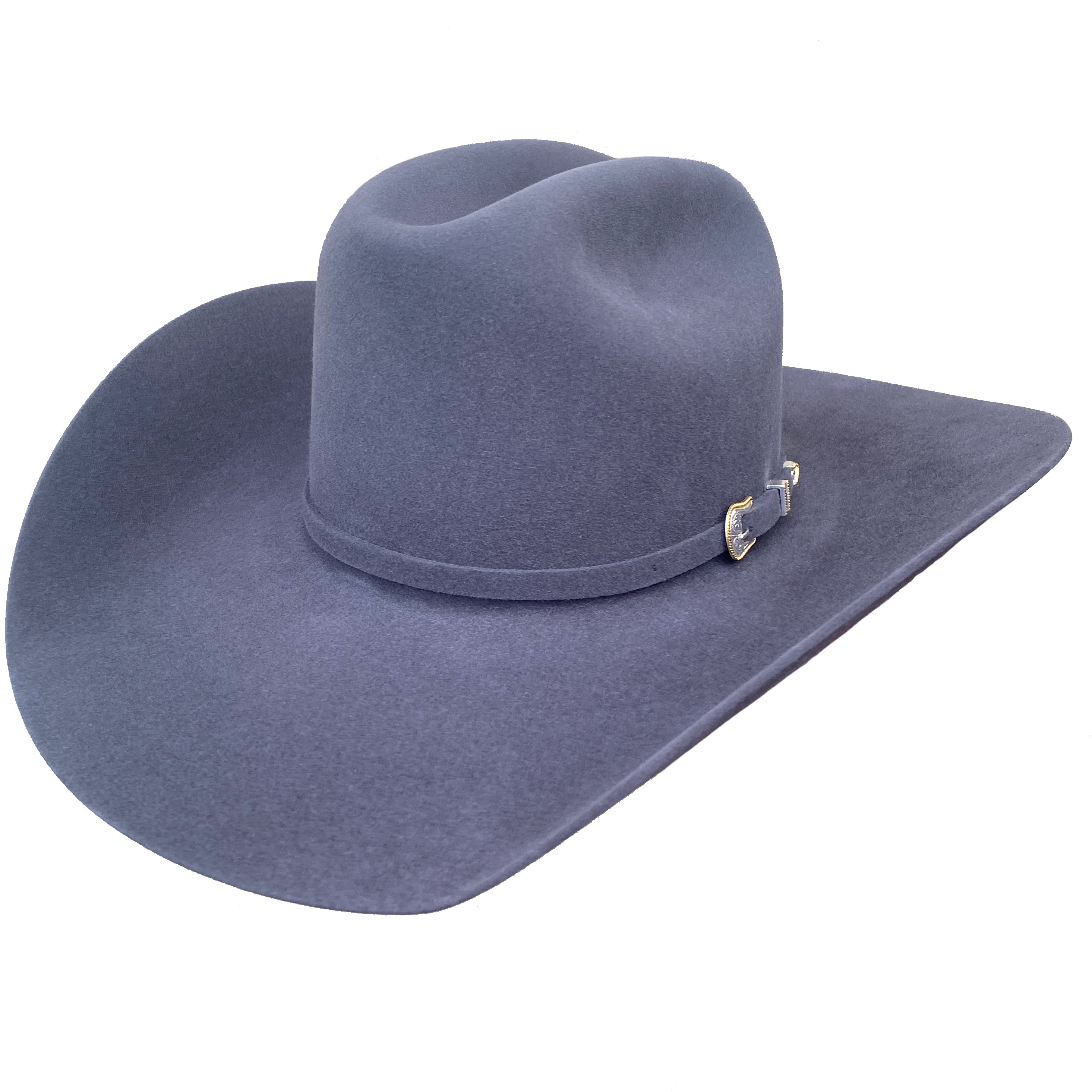 Steel grey felt cowboy hat.