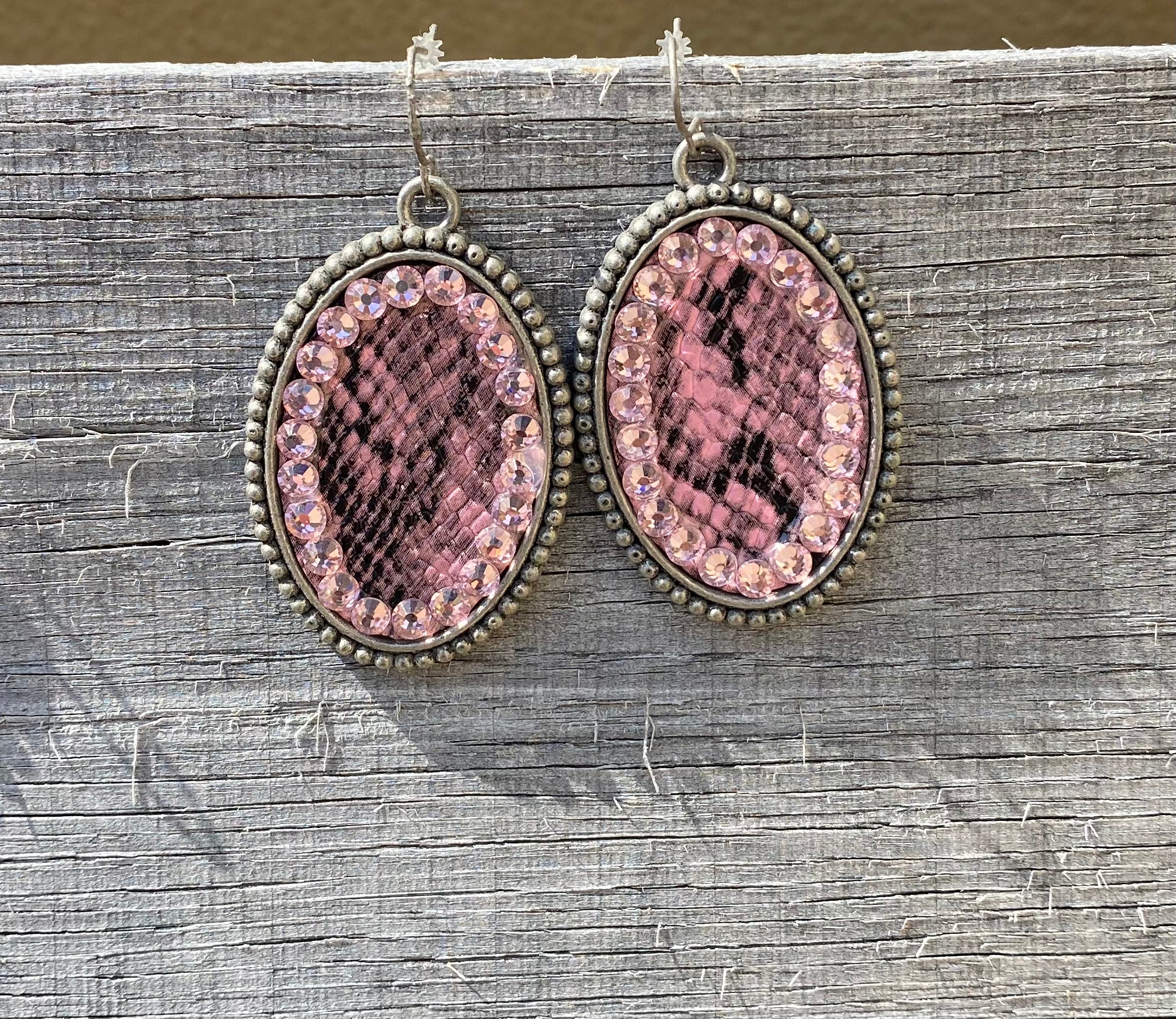 Animal Print Earring w/Crystal Accent ERZ190525-41