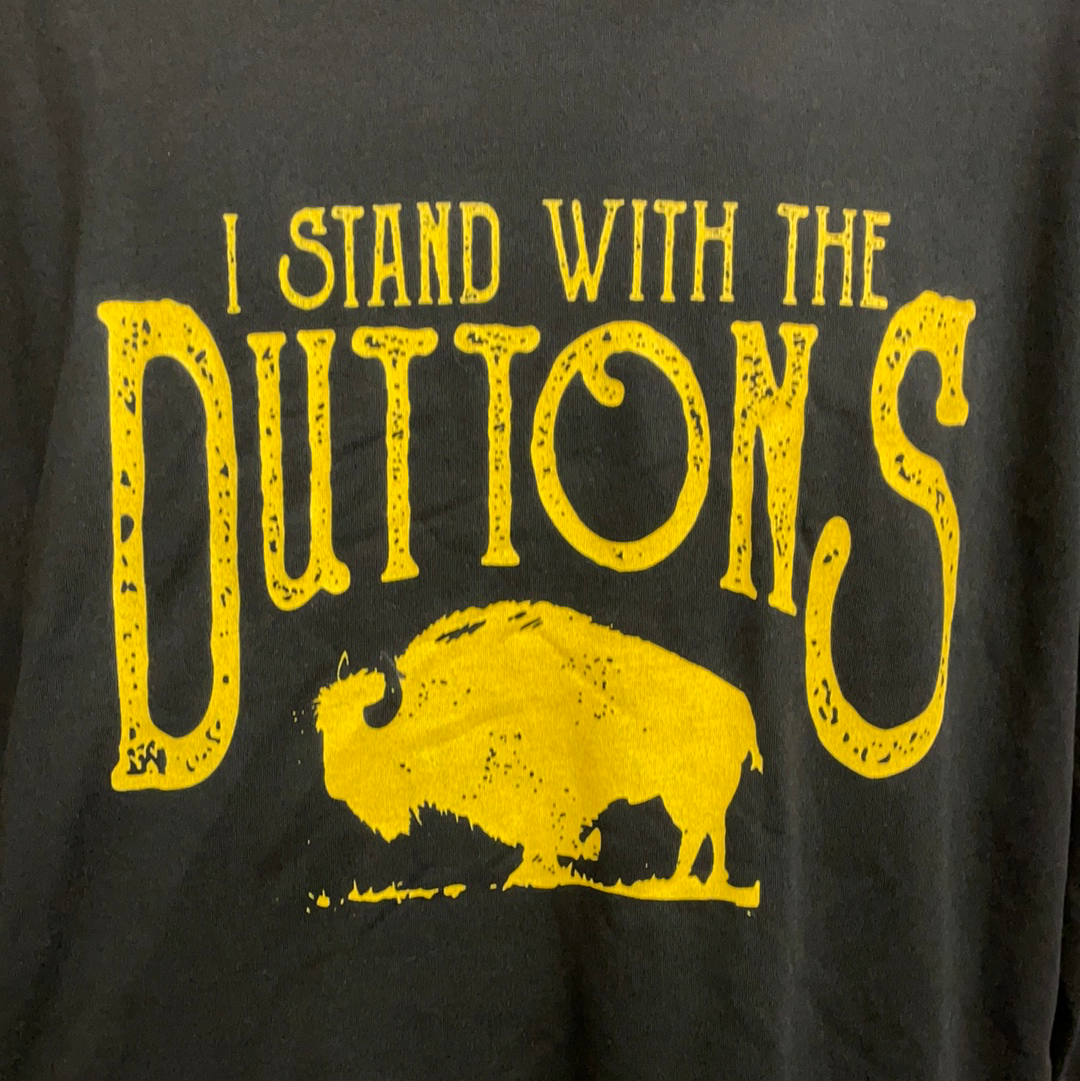 "I Stand with the Duttons" Black Next Level Long Sleeve T-Shirt *CLOSEOUT