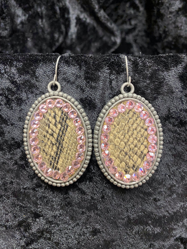 Animal Print Earring w/Crystal Accent ERZ190525-29