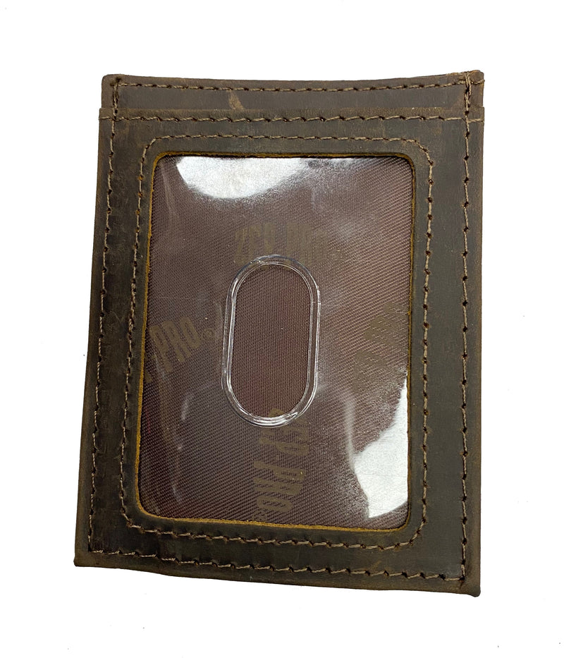 Zep Pro IWT5CRZH-FSU Florida State University Brown “Crazy Horse” Leather Front Pocket Wallet
