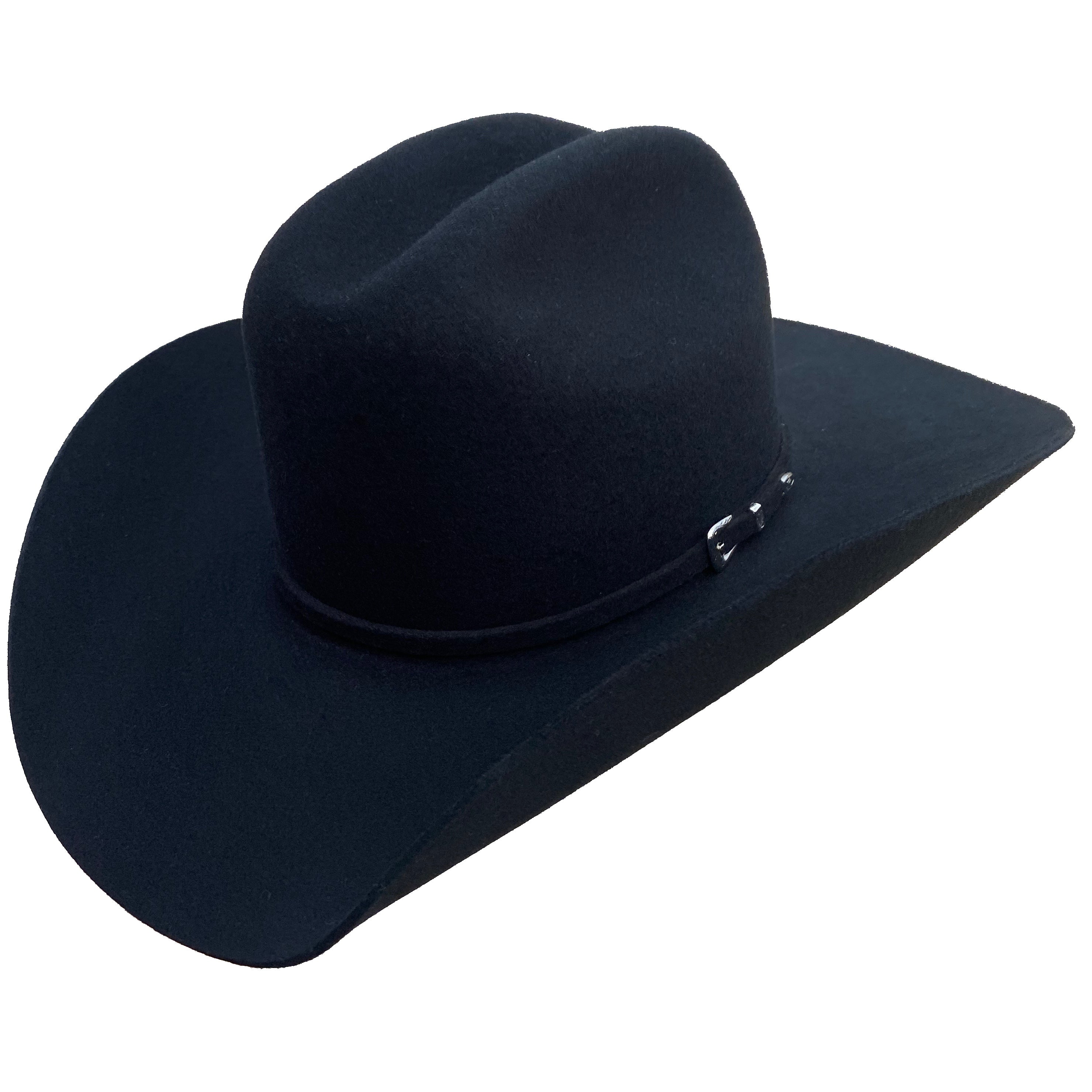 Rodeo King 5X Black Low Rodeo 4" Brim Felt Hat LAST SIZE 6 7/8