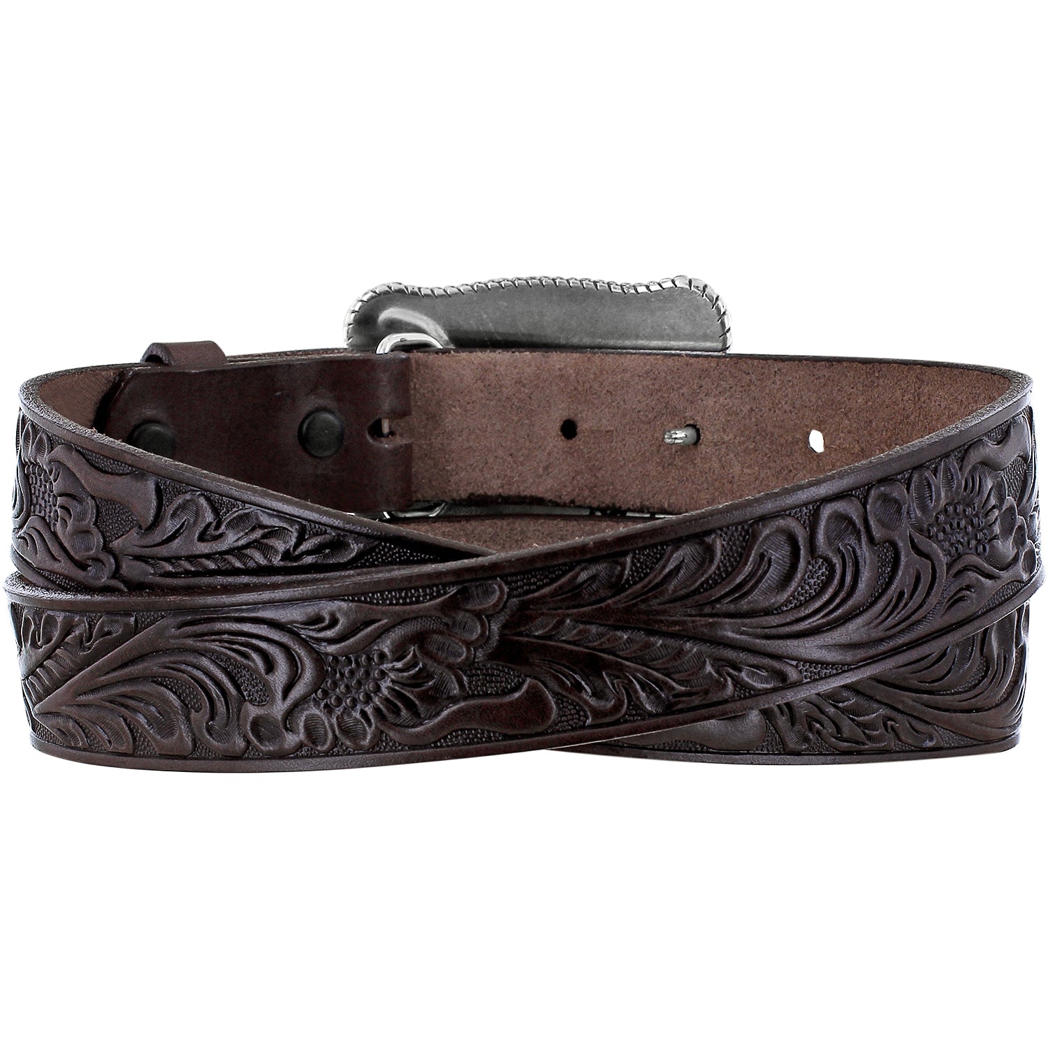 Children's Tony Lama C60238 Dark Brown Cowboys & Indians Leather Belt