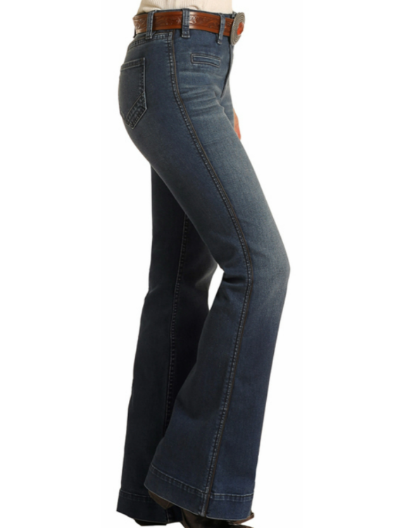 Women's Panhandle Rock & Roll W8H1666 High Rise Trouser Jean