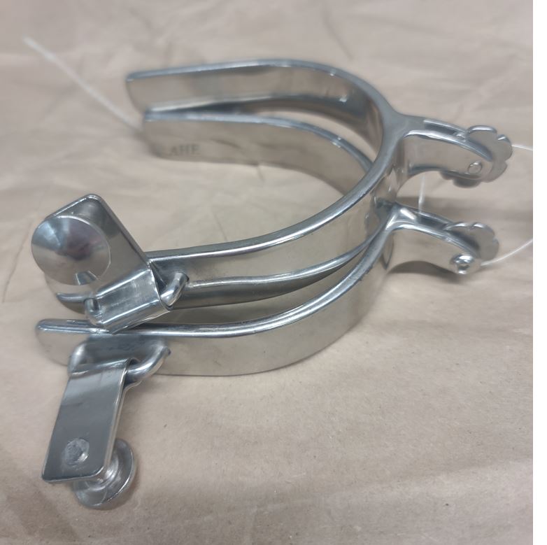SHTSHANKSPUR Short Shank Steel Roping Spur in either Stainless or Black Steel
