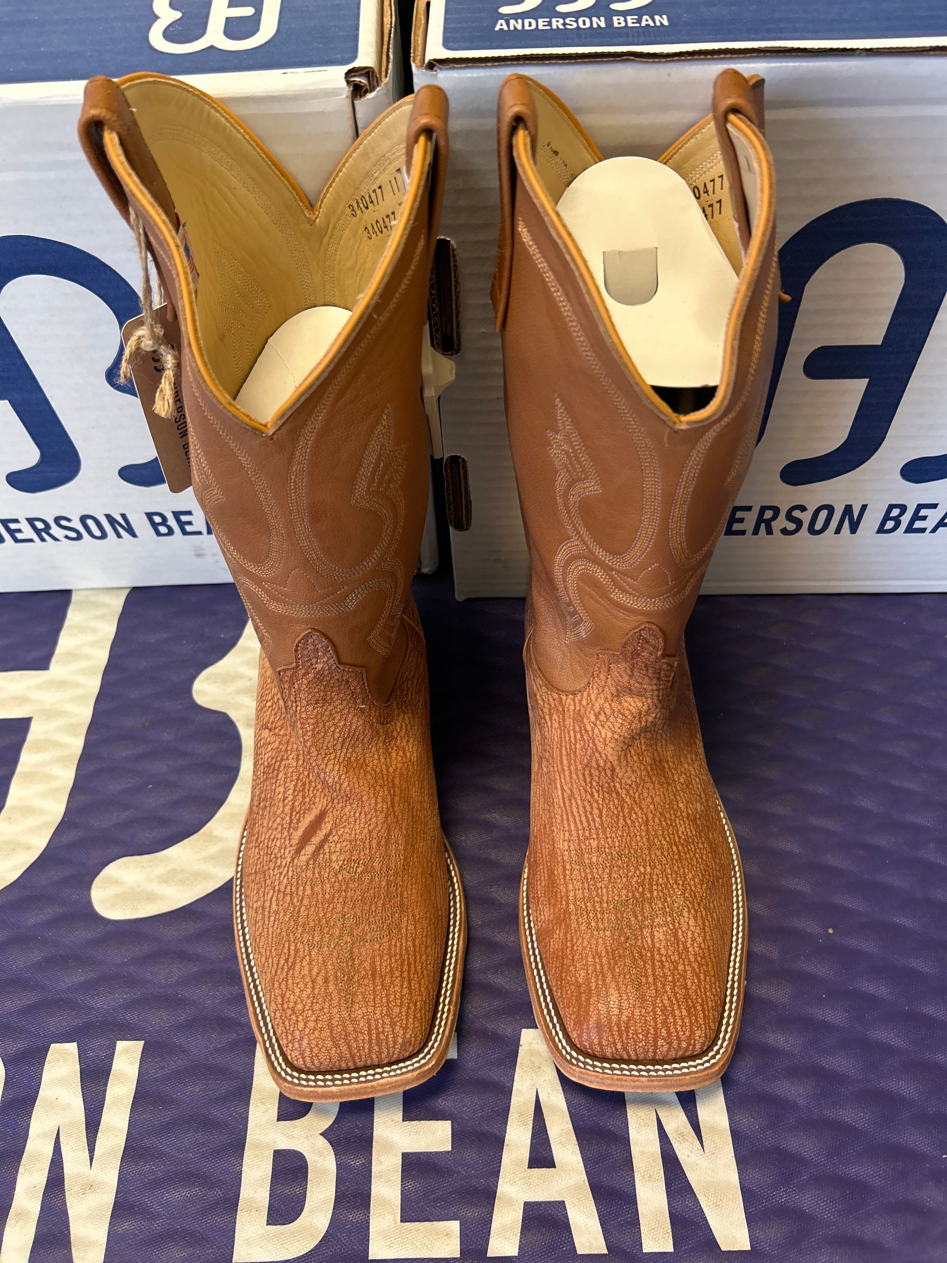 Men's Anderson Bean 12 Inch Shaft Peanut Poseidon Goat Wide Square Toe Boots
