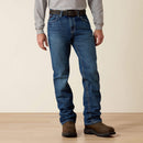 Men's Ariat M4 relaxed fit boot cut FR jeans. Front view