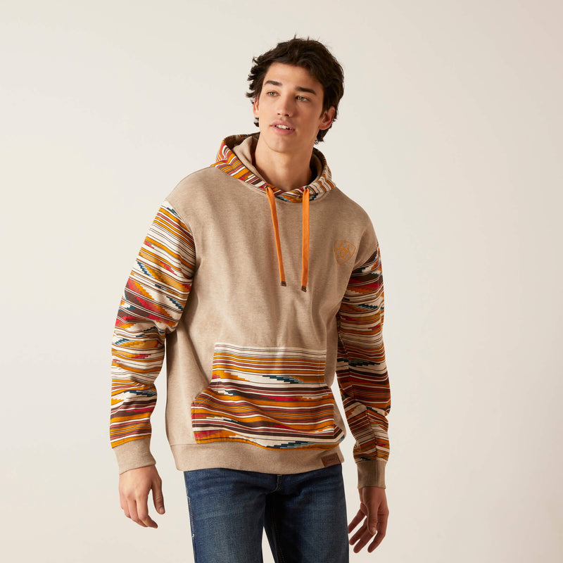 Men's Ariat 10046440 Printed Chimayo Hoodie Beige *CLOSEOUT*