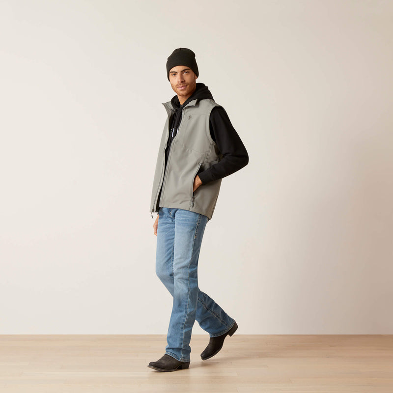 Men's Ariat 10046612 Wren Logo 2.0 Softshell Vest In Jetty Grey