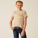 Girl's Ariat short sleeve t-shirt with a desert graphic print.  Front view