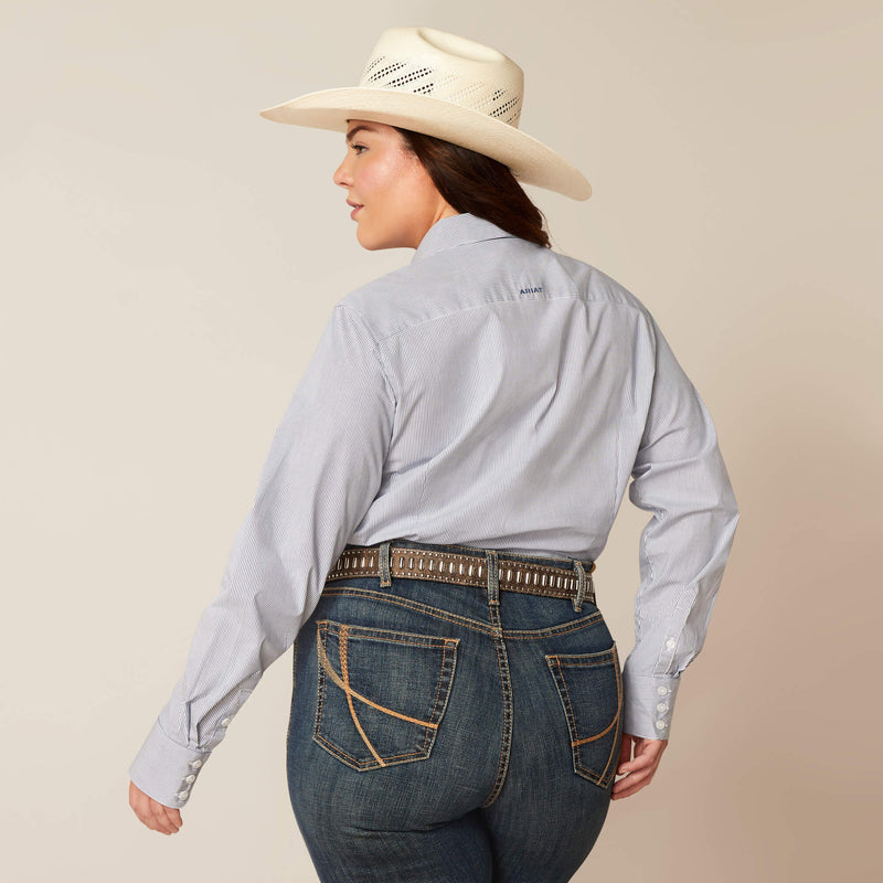 Women's Ariat 10048886 Wrinkle Resistant Kirby Stretch Long Sleeve Shirt True Blue