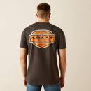 Men's Ariat graphic logo short sleeve tee in Vintage Black. Rear view showing the Ariat logo. 