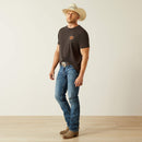 Men's Ariat graphic logo short sleeve tee in Vintage Black. Full front view