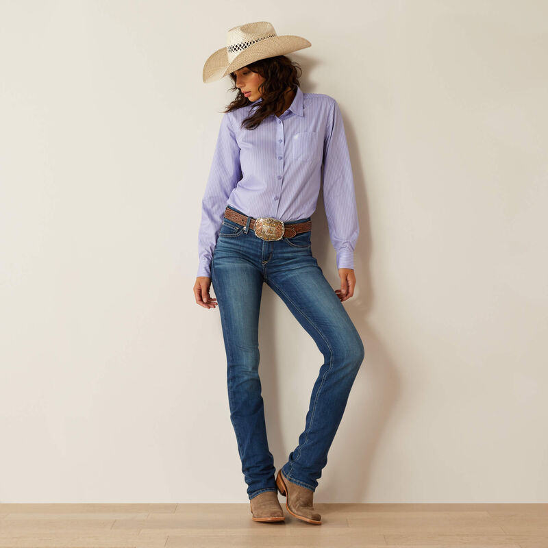 Women's Ariat 10054892 Kirby Pro Shirt Sweet Lavender Stripe