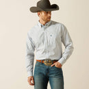 Men's Ariat long sleeve button up classic fit Western style shirt in White Plaid.