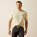 Men's Ariat short sleeve tee in Natural with Ariat logo on front left chest. 