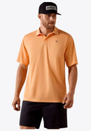Ariat Men's TEK Short Sleeve Polo in Cantaloupe