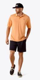 Ariat Men's TEK Short Sleeve Polo in Cantaloupe