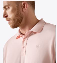 Ariat Men's TEK Short Sleeve Polo in Icy Pink