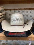 American straw hat with a Cool Hand Luke brim and a open crown. 