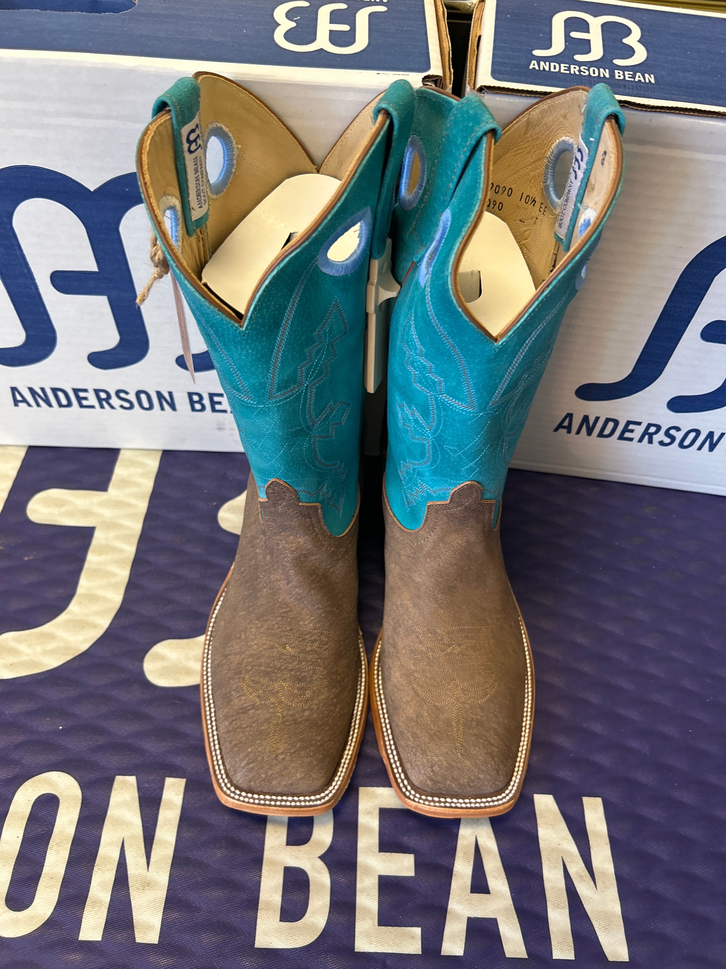 Men's Anderson Bean 12 Inch Shaft Eastwood Camel Wide Square Toe Boots