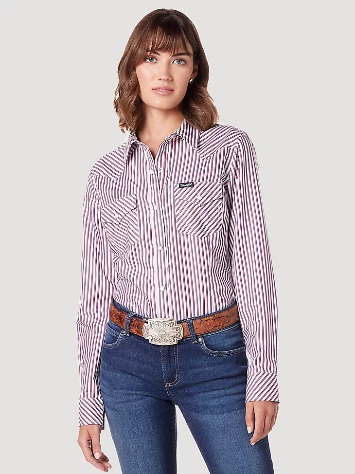 Women's Wrangler 112336526 Retro Western Long Sleeve Shirt