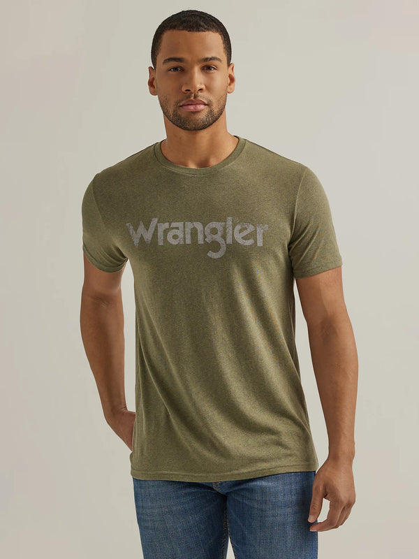 Men's Wrangler 112344110 Kabel Logo Sage Short Sleeve Tee Shirt