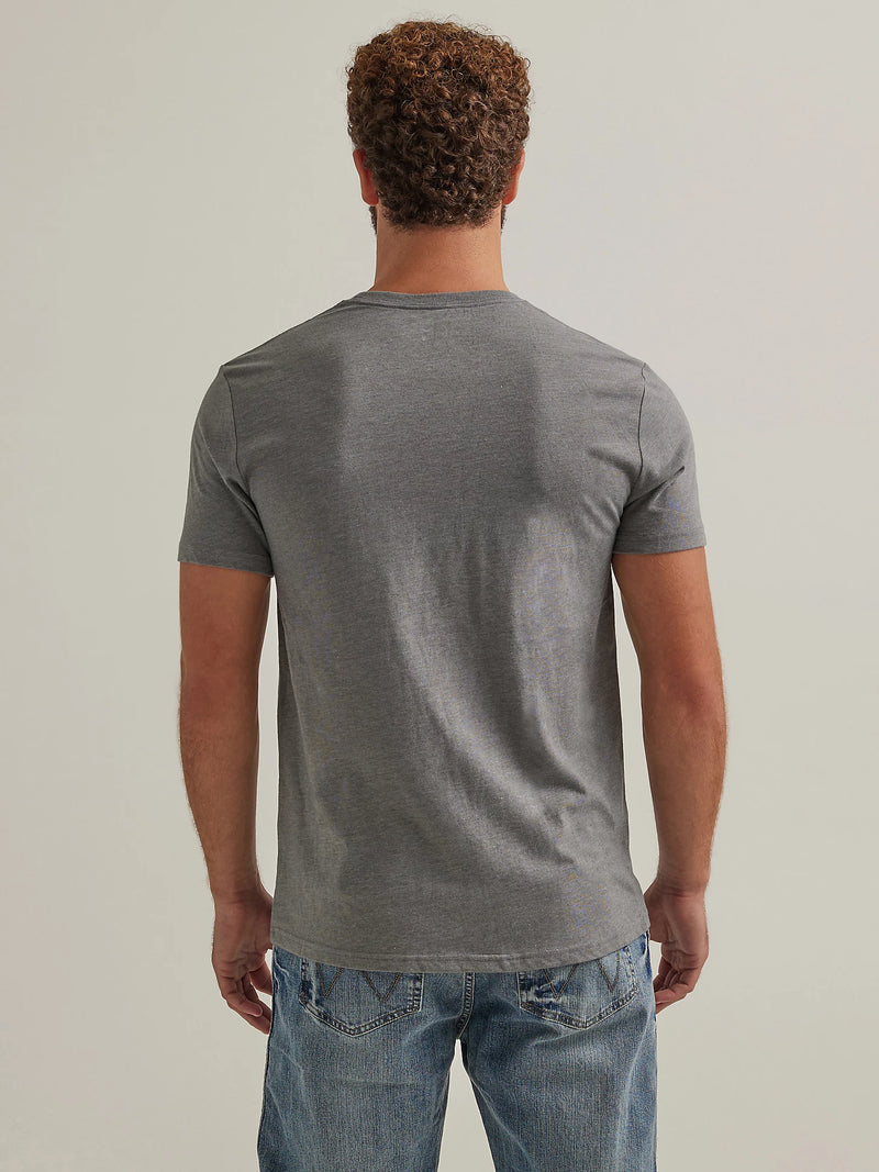 Men's Wrangler 112344123 Kabel Logo Pewter Short Sleeve Tee Shirt