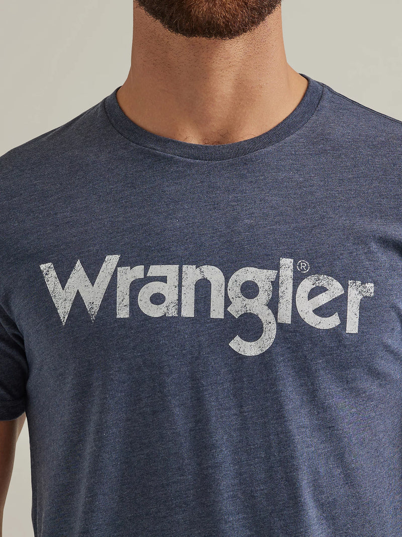 Men's Wrangler 112344136 Kabel Logo Navy Short Sleeve Tee Shirt