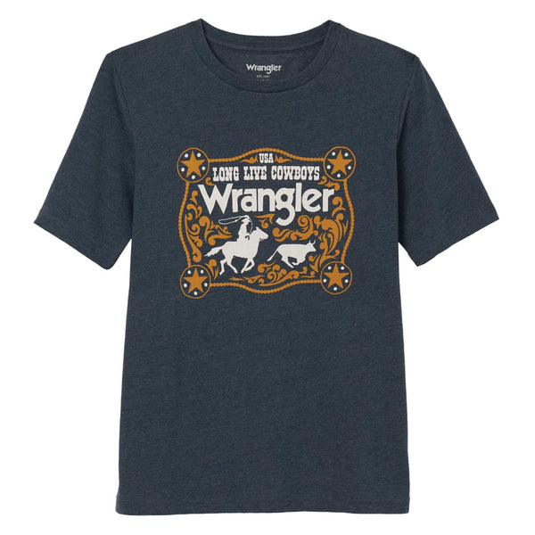 Boys Wrangler® 112344154 Navy Heather Short Sleeve T-Shirt