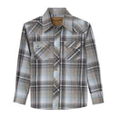 Boy's Wrangler 112344305 Retro Gray Plaid Western Snap Long Sleeve Shirt  *CLOSEOUT*