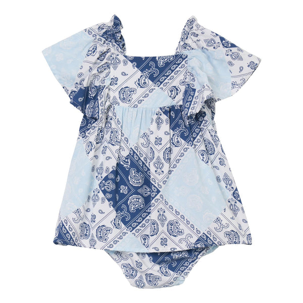 Baby Girl's Wrangler 112344318 Ruffle Short Sleeve Blue Dress *CLOSEOUT*