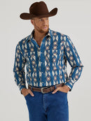 Men's Wrangler 112344419 Classic Fit Checotah® Western Long Sleeve Printed Shirt *Closeout*