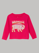 Baby/Toddler Girl's Wrangler 112344421 Graphic Aztec Print Bison Long Sleeve Red T-Shirt  *CLOSEOUT*
