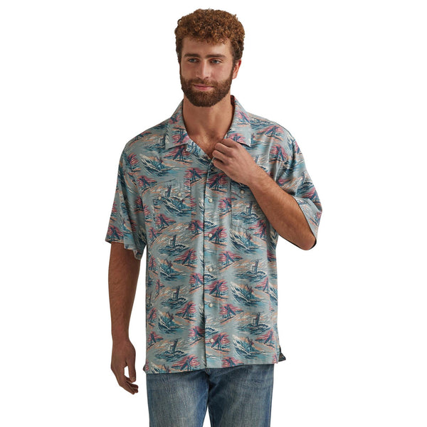 Men's Wrangler® 112344427 Coconut Cowboy Short Sleeve Shirts