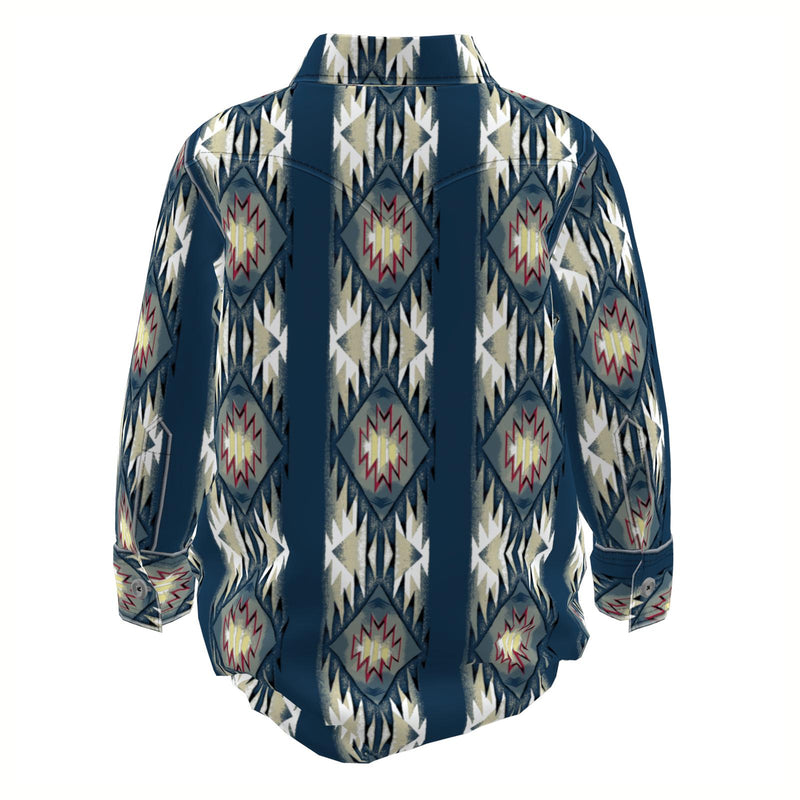 Baby Boy's Wrangler 112344548 Turquoise Aztec Print Long Sleeve Snap Bodysuit