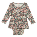 Baby/Toddler Girl's Wrangler 112353058 Aqua Floral Long Sleeve Skirted Onesie