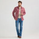 Wrangler 112359586 Men's Retro Core Long Sleeve Pearl Snap Button Up