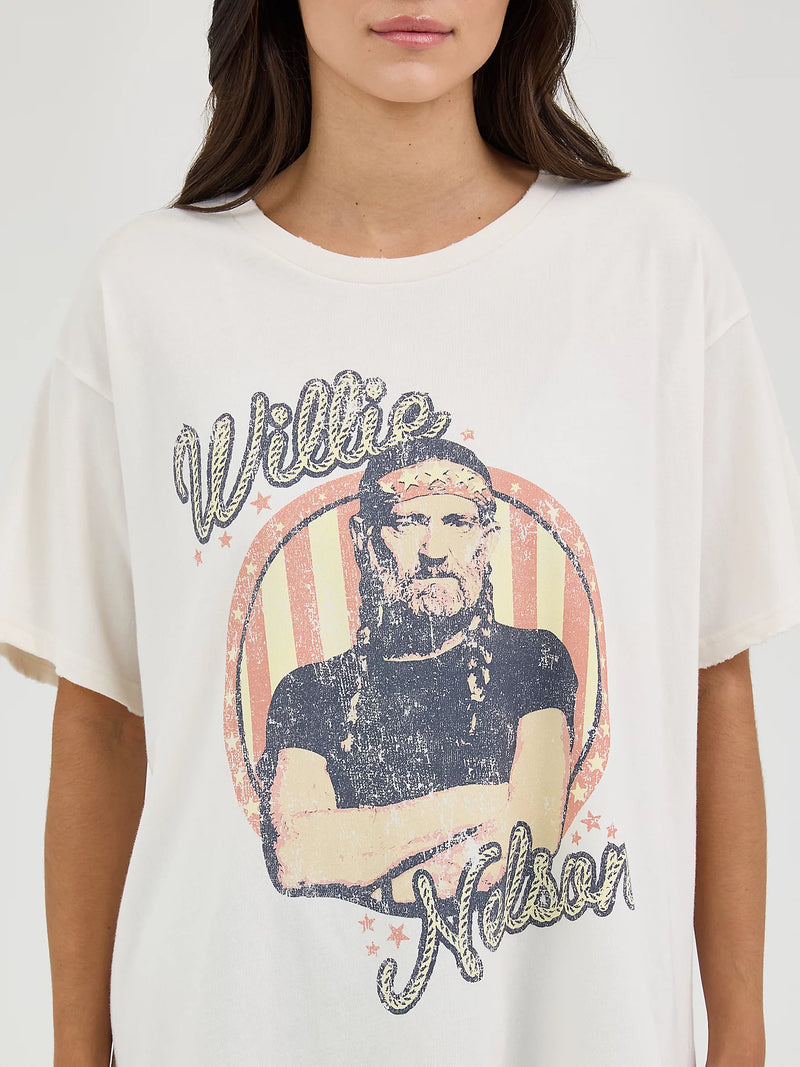 Women's Wrangler 112361042 Oversized Willie Nelson Tee Shirt