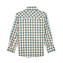 Boy's Wrangler 112368059 Retro® Turquoise/Brown Plaid Long Sleeve Shirts