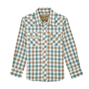 Boy's Wrangler 112368059 Retro® Turquoise/Brown Plaid Long Sleeve Shirts