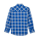 Boy's Wrangler 112368080 Retro® Blue Plaid Long Sleeve Shirts
